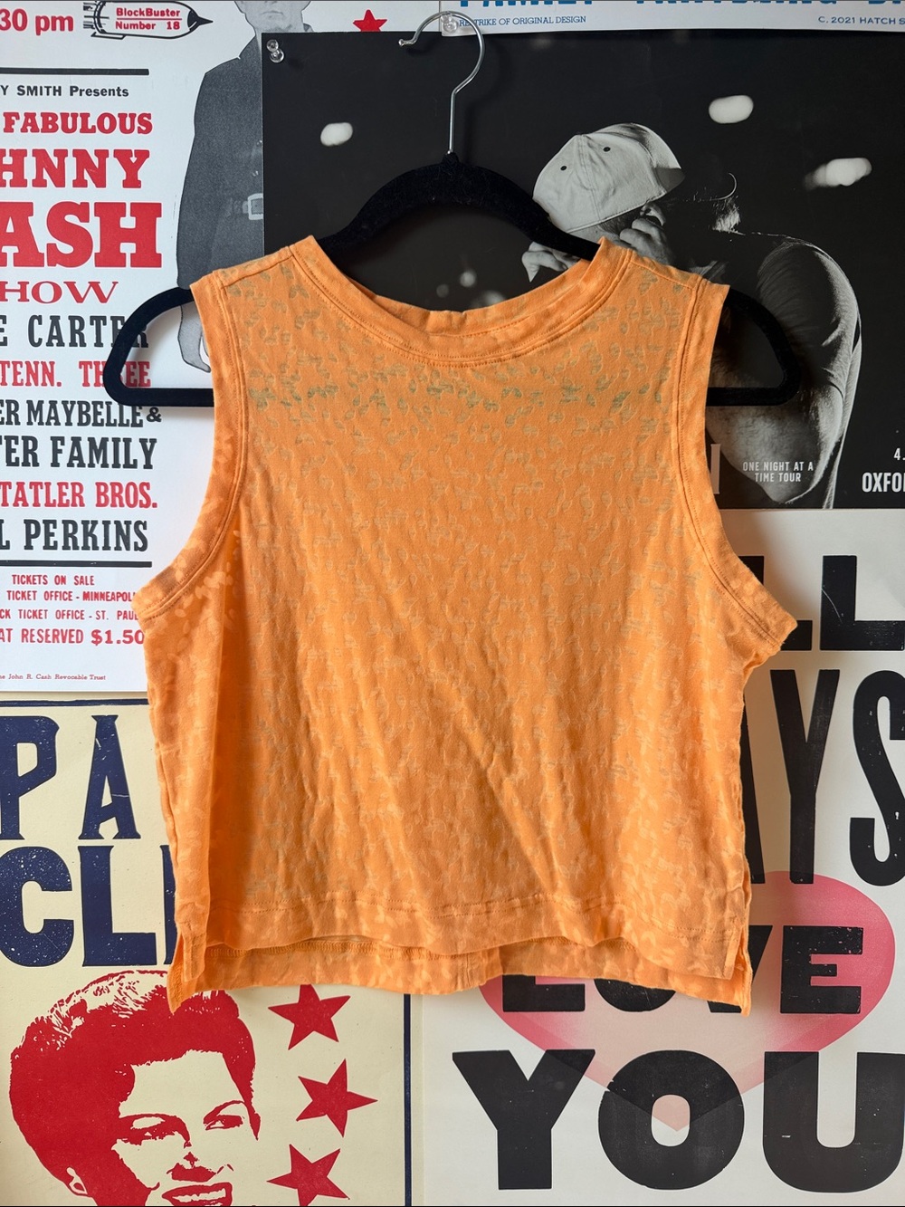 all in motion Orange Sleeveless Textured Crop Tank